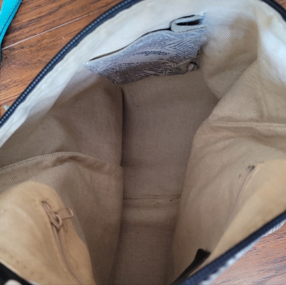 Maurizio Taiuti Turquoise Newsprint Crossbody Bag - Picture 7 of 9